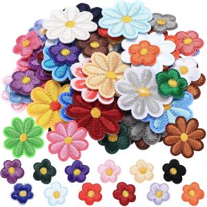 Mevronisshop-50 Pcs Patch Thermocollant V&ecirc;tements: 28 Fleur De Marguerite Ecusson Thermocollant + 22 Tournesol Ecusson A Coudre &Eacute;cussons Tissu Thermocollant Repasser Pour V&ecirc;tements, Sacs &Agrave; Dos, Veste - Neuf