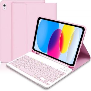 Kal-Coque Clavier Pour Ipad 10/11ème Generation (10.9 Pouces 2022/11 Pouces 2025 A16), Azerty Français Étui Clavier Magnétique Bluetooth Sans Fil Etui Housse Avec Pen Holder Pour Ipad 10eme/11eme -Ro - Neuf