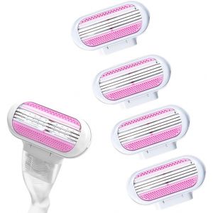 4pz Recharges De Lames Pour Femme Rasoir Lames Avec Bande Lubrifiante Protectrice, Lames De Rasoir Femme Rasage, Compatible Avec Les Rasoirs, Lames En Acier Inoxydable Pour Un Rasageglissement - Neuf