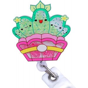 Porte-Badge R&eacute;tractable, Mignon et Dr&ocirc;le pour Carte d'Identit&eacute; d'Infirmi&egrave;re, Badge d'Identification M&eacute;dicale avec Visage Souriant pour Femmes M&eacute;decins Infirmi&egrave;res - Neuf