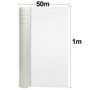 250m&sup2; Armature fibre de verre treillis, r&eacute;sistant en fibre de verre, toile de renfort 4x4mm 160g/&iquest; Blanc - Neuf