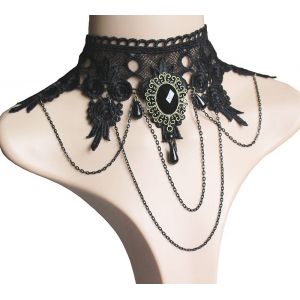 Collier &Eacute;l&eacute;gant Vintage En Dentelle Noire Style Gothique Princesse - Neuf