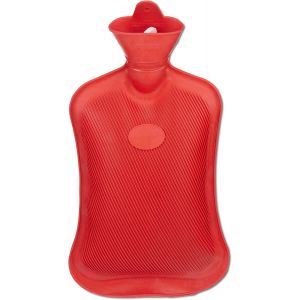 Jgd-Bouillotte, Sans Housse, Durable, S&ucirc;r, 2 Litres, Pour Le Lit, Caoutchouc Inodore, Eau Chaude, Rouge - Neuf