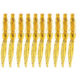 Lot De 10 Leurres Uv Slim Flapper Shrimp Pour La Peche A La Truite Et Au Bar En Eau Douce, Accessoire Marron Et Noir - Neuf
