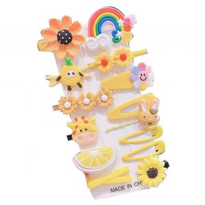 Lot De 14 Barrettes A Cheveux Pour Enfants, Jolies Et Exquises, Motif Tournesol Jaune, Ideales Pour La Vie Quotidienne Et Les Voyages - Neuf