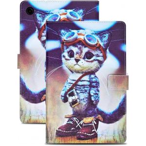 Naeryut-Coque Samsung Galaxy Tab A9+ 11 Pouces Housse En Cuir Pu Portefeuille Etui De Protection Pour Samsung Galaxy Tab A9+ 11 Pouces Sm-X210/Sm-X215/Sm-X216 Chat D'aventure - Neuf