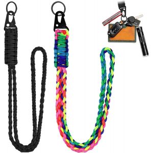 Trahoo-2pcs Paracord Porte-Clés, Paracorde Cordon Tour De Cou Lanière Avec Mousqueton Lanière Porte Badge - Neuf