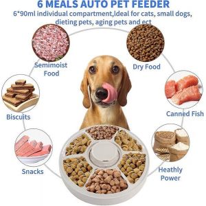 Distributeur Automatique De Nourriture Programmable Pour Chats Et Chiens - Programmation Des Repas Sans Stress Et Alertes Vocales, Facile À Nettoyer, Conception Durable - Neuf