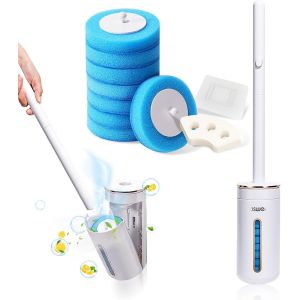 1 Ensemble Brosse WC Jetable Syst&egrave;me de Nettoyage WC &agrave; Usage Unique Toilet Brush Brosse Toilettes WC Jetable T&ecirc;te de Brosse de Toilette Rempla&ccedil;able pour Nettoyage de Salle de Bain &agrave; la Maison H&ocirc;tel - Neuf
