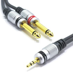 C&acirc;ble Jack 3,5Mm Vers 2X 6,35Mm Mono 3M Audio Mini 3.5 Stereo Trs Connecteur Vers Double 6.35 Ts[Z1597] - Neuf