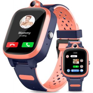 Montre Connect&eacute;e 4G pour Enfants,Tracker GPS,T&eacute;l&eacute;phone,WiFi,Localisation en Temps R&eacute;el,Appel Vid&eacute;o et Message,SOS,Podom&egrave;tre,Cl&ocirc;ture &Eacute;lectronique,Montre GPS Anti-Perte pour Enfants,Rose - Neuf