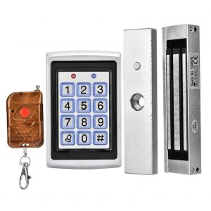 Kit de controle d'acces de porte RFID rectangulaire 065 avec verrouillage magnetique et telecommande, bouton de sortie - Neuf