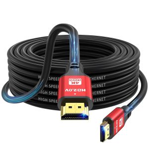 Câble HDMI 2.0 Haute Vitesse 10m,4K@60Hz 18Gbps,Ultra HD,Ethernet,Audio Return,Vidéo 1080p,3D,Arc,HDR Compatible avec Xbox,PS5/PS4,HDTV,Ordinateur Portable (Rouge) - Neuf