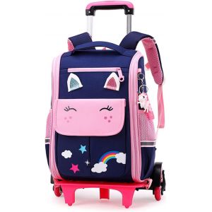 CHECARZHN--NO1-Sac À Dos Pour Enfant Cartable A Roulettes Garçon Fille Sac Primaire Scolaire Roulette Monter Des Escaliers Garcon Sac École Fille Cartable Pour Quotidien Et Voyage 6-10 Ans - Neuf