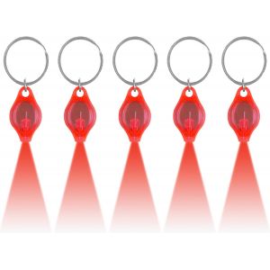 Tianyi-Lot De 5 Mini Porte-Cl&eacute;s &Agrave; Led - Lumi&egrave;re Rouge - Multifonctionnel - Lampe De Poche D'urgence Portable Pour Camping, Randonn&eacute;e, Voyage, Ext&eacute;rieur - Neuf