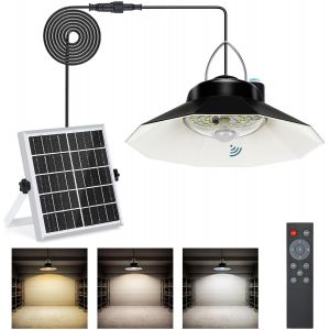 Projecteur Led Ext&eacute;rieur Avec Panneau Solaire - Lampe Solaire Ext&eacute;rieur 4400mah Ip65, Lanterne Solaire Ext&eacute;rieur Suspendue Avec T&eacute;l&eacute;commande Et D&eacute;tecteur De Mouvement,2 Pi&egrave;ces&iquest; - Neuf