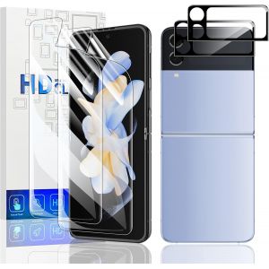 SJZG-- [Lot De 2 Films Protecteurs D'&Eacute;cran Pour Samsung Galaxy Z Flip 4 + 2 Films De Protection D'&Eacute;cran En Verre Tremp&eacute; Pour Objectif Flip 4 Hd Transparent R&eacute;sistant Aux Rayures Pour Samsung Galaxy - Neuf