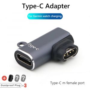 Adaptateur Portable De Chargement De Type C/Micro Usb/Ios, Pour Garmin Fenix 7 7s 7x 6 6s 6x 5 5s 5x Venu 2 2s, Convertisseur De Chargeur De Montre Intelligente Type C Side Bend - Neuf