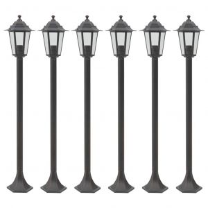 Lot De 6 Lampes De Jardin &Agrave; Piquet Fonctionnelles Ambiance 110 X 19 Cm En Aluminium Bronze Helloshop26 02_0045887 - Neuf