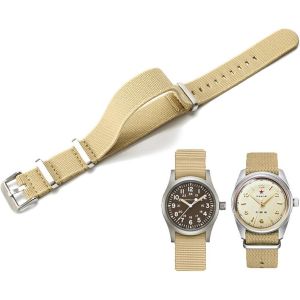 Bracelet De Montre Nylon Élastique 18mm 20mm 22mm Nato Style Militaire Balistiques Marine Parachute Réglable Nylon Tressé Tissu Bracelet Remplacement Band Pour Homme Femme.[U2880] - Neuf