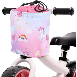 Kal-Sacoche De Guidon Pour Enfant - Licorne Rose - Panier Avant Avec Fermetures Velcro - Panier De Guidon - Accessoire Pour Vélo D'enfant - Tricycle - Scooter - Neuf