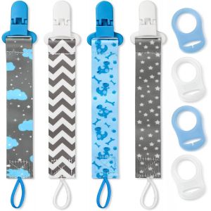 Yemaesre-Lot De 4 Attache-Tétines Pour Bébé Avec Adaptateurs, Clips Pour Tétine De Nouveau-Né Et Cadeau De Baptême - Neuf