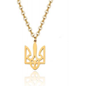 Kal-Collier Ukraine Trident Ukrainien Pour Homme Et Femme Symbole Du Drapeau Ukrainien Symbole National Ukrainien Pendentif En Acier Inoxydable Cadeau Ukraine Bijoux En Acier Inoxydable Sans - Neuf
