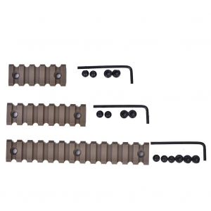 3pcs Abs 5/7/13 Fentes Chasse Keymod Rail Garde-Main Section Avec Cl&eacute; &Agrave; Vis (Tan) - Neuf