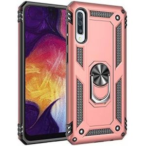 Kal-Coque Samsung Galaxy A50, Avec Anneau Support, Coque Etui Housse Galaxy A50 Antichoc Militaire [Tough Armor] Heavy Duty Shock Proof Protective Housse Pour Galaxy A50- Rose Or - Neuf