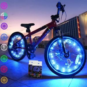 Lot De 2 Éclairage De Pneus Roue De Vélo, Lampe À Led Étanche À Néon À Pneus Avec 2 Modes Clignotants, Lumière Bleu Rayons De Roue - Neuf