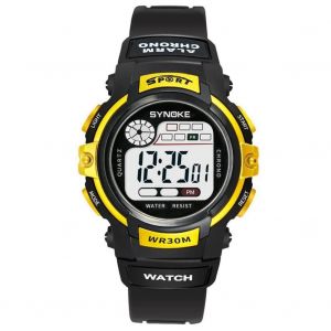 Synoke Students Kids Montre De Sport À La Mode Montre-Bracelet Électronique (Noir,Or) - Neuf