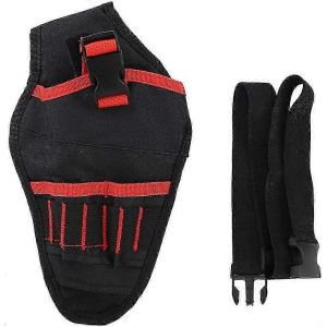 Sac à outils pour perceuse électrique,étui à outils avec ceinture à outils réglable avec espace pour les accessoires et boucles ouvertes pour ranger les outils et la perceuse - Neuf