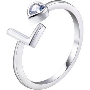 Kahfl-Bague Femme Initial Avec Lettre Alphabet L En Argent Fin 925 Et Oxyde De Zircon Serti Diy Les Lettres - Neuf