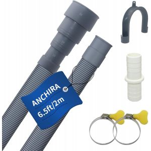 Washing Machine Drain Hose 2 m &iquest; Extension for Dishwasher and Washing Machine &iquest; Drain Hose with 1 Adapter, 2 Hose Clamps - Neuf