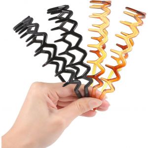 Tzf-Lot De 4 Serre-Tête Dentelés Pour Femme - En Plastique Antidérapant - Avec Peigne En Zigzag - Pour Homme Et Femme - Neuf