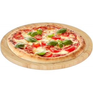 Planche &Agrave; Pizza, Bambou Naturel, Diam&egrave;tre De 32 Cm, Plateau De Service Pour Fromages, Support Rond, Nature - Neuf