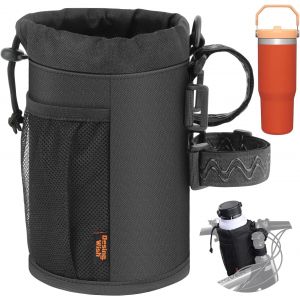 Porte Gourde Velo Sans Vis Bidon Porte Velo Avec Poche En Maille Et Bandouli&egrave;re Porte Gourde Vtt Pour Bouteille De V&eacute;lo Guidon Poussette Porte Gourde Randonn&eacute;e Scooters Fauteuil Roulant - Neuf
