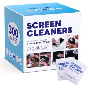 KALANKA-Lot de 300 lingettes nettoyantes pour lunettes, t&eacute;l&eacute;phones, iPad, lunettes de soleil, tablettes, ordinateurs portables, ordinateurs, miroirs, lingettes emball&eacute;es individuellement, 8 x 12 cm - Neuf