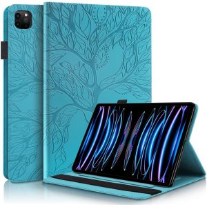 KAL-Coque Pour Ipad Pro 11 Pouces (2022/2021/2020, 4E/3E/2E G&eacute;n&eacute;ration) Pu Cuir Cover Tablette Housse De Protection Porte-Crayons Portefeuille Tablet &Eacute;tui Ipad Pro 11 2022/2021/2020 - Bleu - Neuf