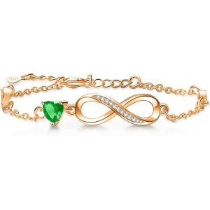 Id&eacute;e Cadeau No&euml;l Bracelet Pour Femme En Argent 925 Avec Zircone Cubique Signe Infini C?Ur Bijoux Cadeaux Pour Femme M&egrave;re, Argent Sterling, Oxyde De Zirconium - Neuf