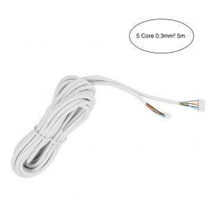 Cable flexible rond en cuivre a 5 conducteurs de 0,3 mm pour systeme de visiophone 5 m - Neuf