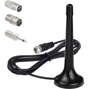 Antenne Radio FM Dab Intérieur Télescopique avec Base Magnétique,Compatible avec Récepteurs Stéréo,75 Ohm Base Tuners Radio Portables,et Systèmes Hi-FI,Installation Facile Plug and Play - Neuf