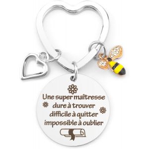 KAL-Porte Cl&eacute; Maitresse D'&Eacute;cole,Merci Maitresse Cadeau,Cadeau Maitresse D'&Eacute;cole,Cadeau Maitresse D'&Eacute;cole Fin D'Ann&eacute;e,Porte Cl&eacute; Maitresse,Cadeau Pour Maitresse D'Ecole,Porte Clef Maitresse - Neuf