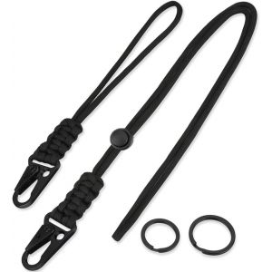 Tianyi-2pcs Mousqueton Tactique, Lanyard Paracorde, Porte Clé Mousqueton, Porte-Clés En Ceinture, Boucle Clip Pour Carte D'identité, Caméra, Porte-Clés Tour De Cou, Paracorde Lanyard - Neuf
