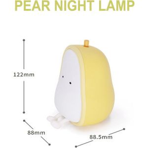 Veilleuse Bébé Poires Vertes, Veilleuse Bébé Rechargeable, Veilleuse Led Bébé, Silicone Tactile Pour Éclairage De Chevet, Cadeau Bébé - Neuf