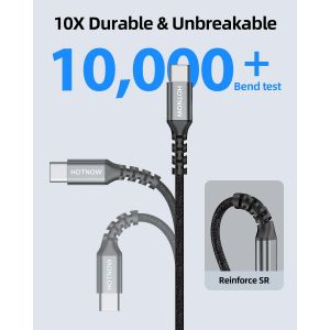 TIANYI-Lot de 2 c&acirc;bles USB A vers USB C - 2 m - En nylon tress&eacute; - 200 cm - Charge rapide pour iPhone 16 15, Galaxy S25 S22, Moto, Pixel et plus encore - Neuf