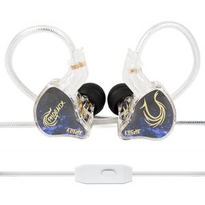LORANKA-KBEAR Phoenix Ecouteur Gaming, In Ear Monitor Double aimant DD 10mm, Ecouteurs Filaire avec C&acirc;ble Double en Aluminium, IEM Gaming avec Basses Puissantes, avec Micro, Pour Gamers et Audiophile - Neuf
