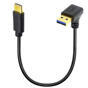 Câble De Charge Usb Type C Plaqué Or, En Haut À Gauche Et À Droite À 90 °, Usb 3.0 Vers Usb C, Convertisseur De Données Et De Synchronisation Des Données, 25 Cm (Usb3.0 Up) - Neuf
