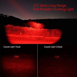 Lampe Torche À Lumière Rouge,5000 Lumen Lampe De Poche Tactique Led Zoomable,Torches De Chasse Coyote Varmint Avec Monture,Pressostat,Pour Vision Nocturne,Chasse,Astronomie - Neuf