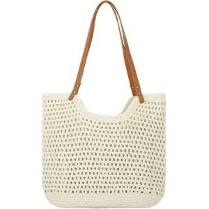 SJZG-Sac Fourre-Tout En Paille Tiss&eacute;e Pour Femme - Grande Capacit&eacute; - Neuf